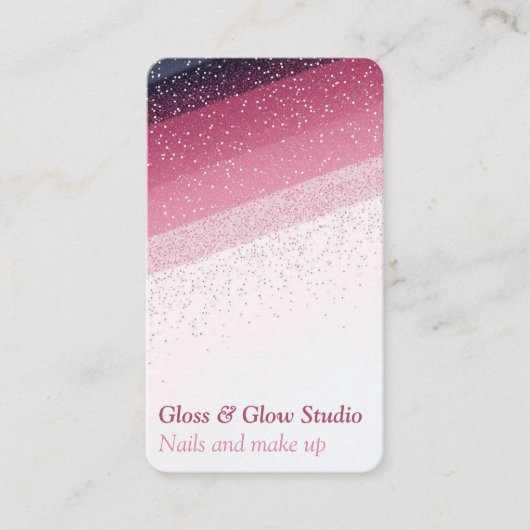 ピンクグリッター勾配エレガントネイルサロン美しい 名刺 (正面)
