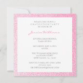ピンクグリッター卒業パーティー招待状 招待状 (裏面)