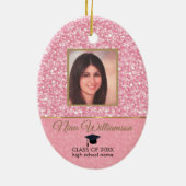 ピンクグリッター卒業 セラミックオーナメント (裏面)