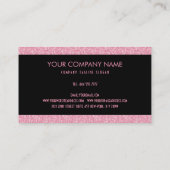 ピンクグリッター及びブラックストライプ名刺 名刺 (裏面)