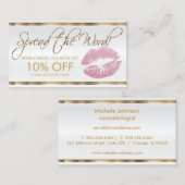 ピンクグリッター口紅ビジネス紹介 紹介カード (正面/裏面)