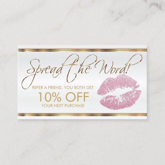ピンクグリッター口紅ビジネス紹介 紹介カード (正面)