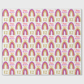 ピンクグリッター名誕生日ラップ紙 ラッピングペーパー (フラット)