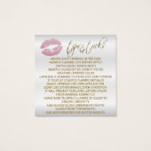 ピンクグリッター唇オン白 – 適用方法 (裏面)