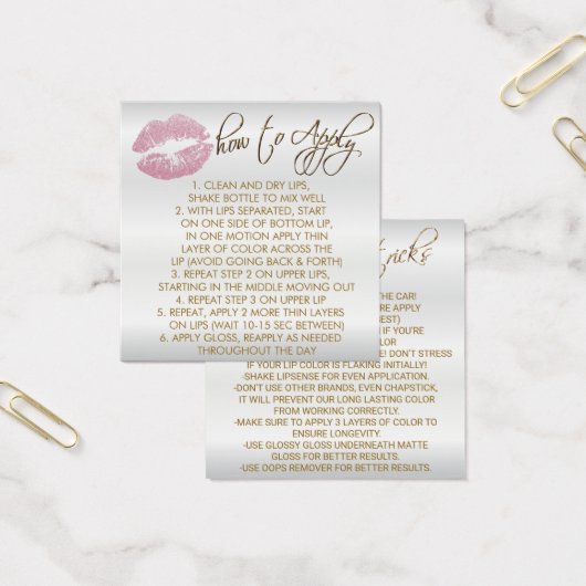 ピンクグリッター唇オン白 – 適用方法 (オフィス)