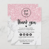 ピンクグリッター大理石ビジネスご注文 (正面/裏面)