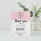 ピンクグリッター大理石ビジネスご注文 (スタンド正面)