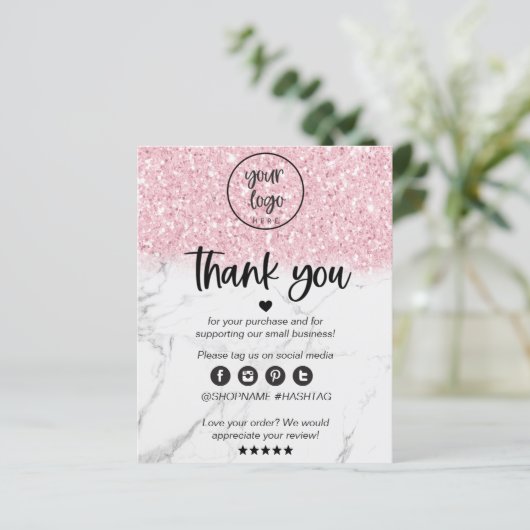 ピンクグリッター大理石ビジネスご注文 (スタンド正面)