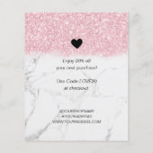 ピンクグリッター大理石ビジネスご注文 (裏面)