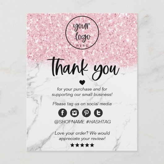 ピンクグリッター大理石ビジネスご注文 (正面)