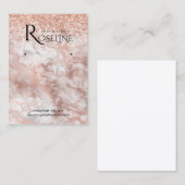 ピンクグリッター大理石ピーチロゴイヤリングディスプレイ 名刺 (正面/裏面)