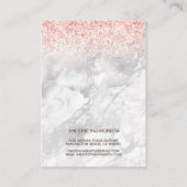 ピンクグリッター大理石ロゴヘアクリップディスプレイ 名刺 (裏面)