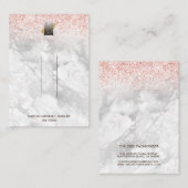 ピンクグリッター大理石ロゴヘアクリップディスプレイ 名刺 (正面/裏面)