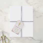 ピンクグリッター妖精誕生日ギフトラベル ギフトタグ (より糸付き)