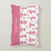 ピンクグリッター小さな女の子バレリーナバレエパターン アクセントクッション (裏面(縦))
