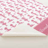 ピンクグリッター小さな女の子バレリーナバレエパターン シェルパブランケット (3/4)