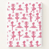 ピンクグリッター小さな女の子バレリーナバレエパターン ノートブック (裏面)