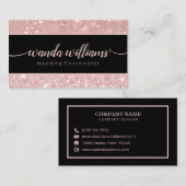 ピンクグリッター手書き書道名刺 名刺 (正面/裏面)