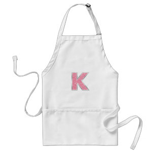 ピンクグリッター文字K スタンダードエプロン