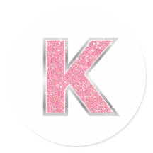 ピンクグリッター文字K