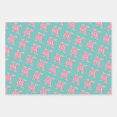 ピンクグリッター文字K ラッピングペーパーシート (正面3)