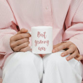 ピンクグリッター書道最高のグラニーエバー コーヒーマグカップ