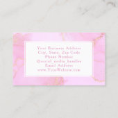 ピンクグリッター水彩ファッションスタイリストモダン 名刺 (裏面)