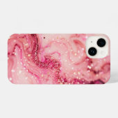 ピンクグリッター渦 iPhoneケース (裏面横)
