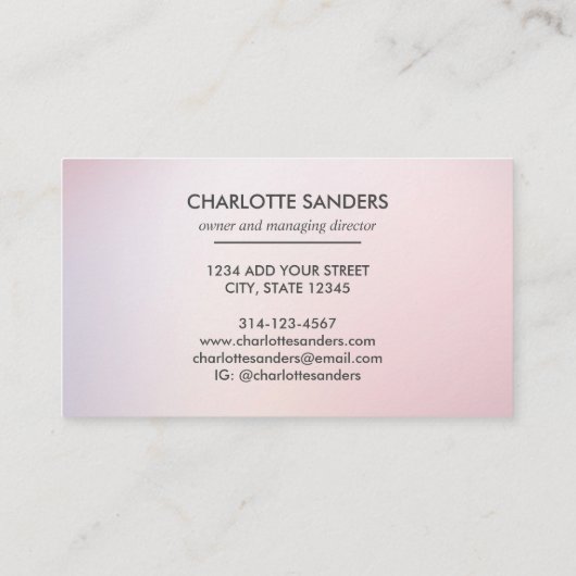 ピンクグリッター滴下絵を描 名刺 (裏面)