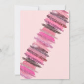 ピンクグリッター爪、 ネイルポーランドスパデイブライダルシャワー 招待状 (裏面)