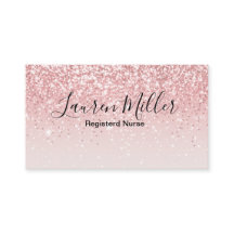 ピンクグリッター登録ナース名刺