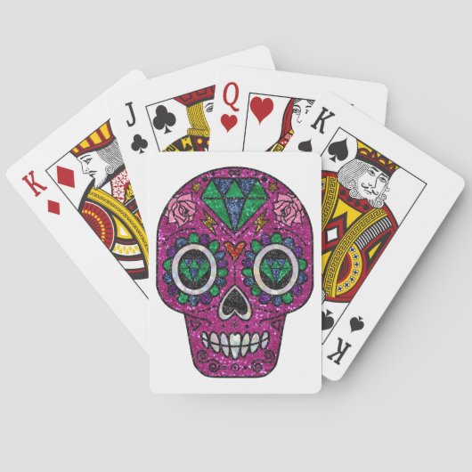 ピンクグリッター糖スカル トランプ (裏面)