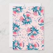 ピンクグリッター紙吹雪フローラエスパーニョールキンセアニラ 招待状 (裏面)