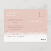 ピンクグリッター結婚のお礼のはがき ポストカード (裏面)