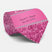 ピンクグリッター結婚式の引き出物 ネクタイ (ロール)