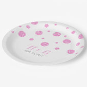 ピンクグリッター結婚紙吹雪紙プレート ペーパープレート (アングル)