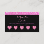 ピンクグリッター美しいサロンロイヤリティカード 名刺 (裏面)