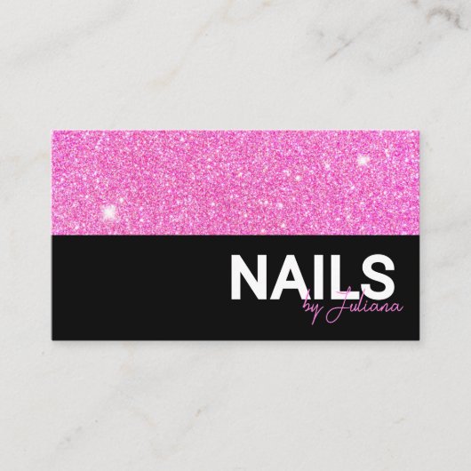 ピンクグリッター美しいサロンロイヤリティカード 名刺 (正面)