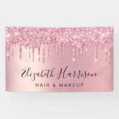 ピンクグリッター美しいサロン 横断幕 (横)