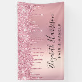 ピンクグリッター美しいサロン 横断幕 (縦)