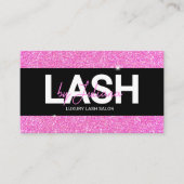 ピンクグリッター美しいサロンQrコード 名刺 (正面)