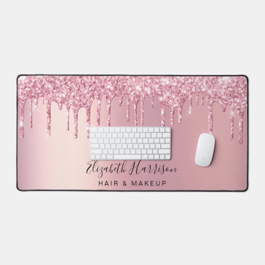 ピンクグリッター美しいサービス デスクマット (キーボード&マウス)