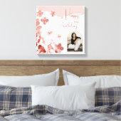 ピンクグリッター花フローラ写真50誕生日 キャンバスプリント (インサイチュ (寝室))