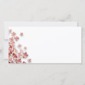 ピンクグリッター花フローラ女性誕生日 サンキューカード (裏面)