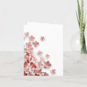 ピンクグリッター花フローラ女性誕生日 サンキューカード (裏面)