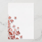 ピンクグリッター花フローラ50誕生日写真 箔招待状 (裏面)