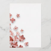 ピンクグリッター花フローラ50誕生日 箔招待状 (裏面)