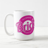 ピンクグリッター花嫁 コーヒーマグカップ (左)