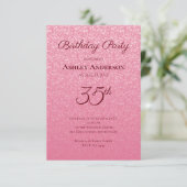 ピンクグリッター誕生日 招待状 (スタンド正面)