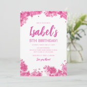 ピンクグリッター誕生日 招待状 (スタンド正面)